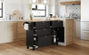 Farmhouse Kitchen Island Set with Drop Leaf, Storage & 2 Stools – Black & Rustic Brown - AnelityKitchen Island SetSH000234AAB - 36067572