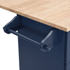 Farmhouse Kitchen Island Set with Drop Leaf, Storage & 2 Stools – Blue & Rustic Brown - AnelityKitchen Island SetSH000234AAC - 36067525