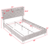 Full Size Bed Frame with Shelf Upholstered Headboard, Grey - AnelityW48794459 - 36101569