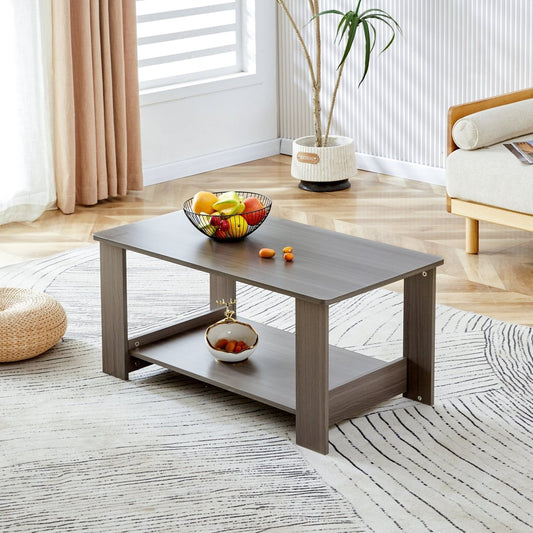 Gray Industrial Rectangular MDF Coffee Table - Coffee Table