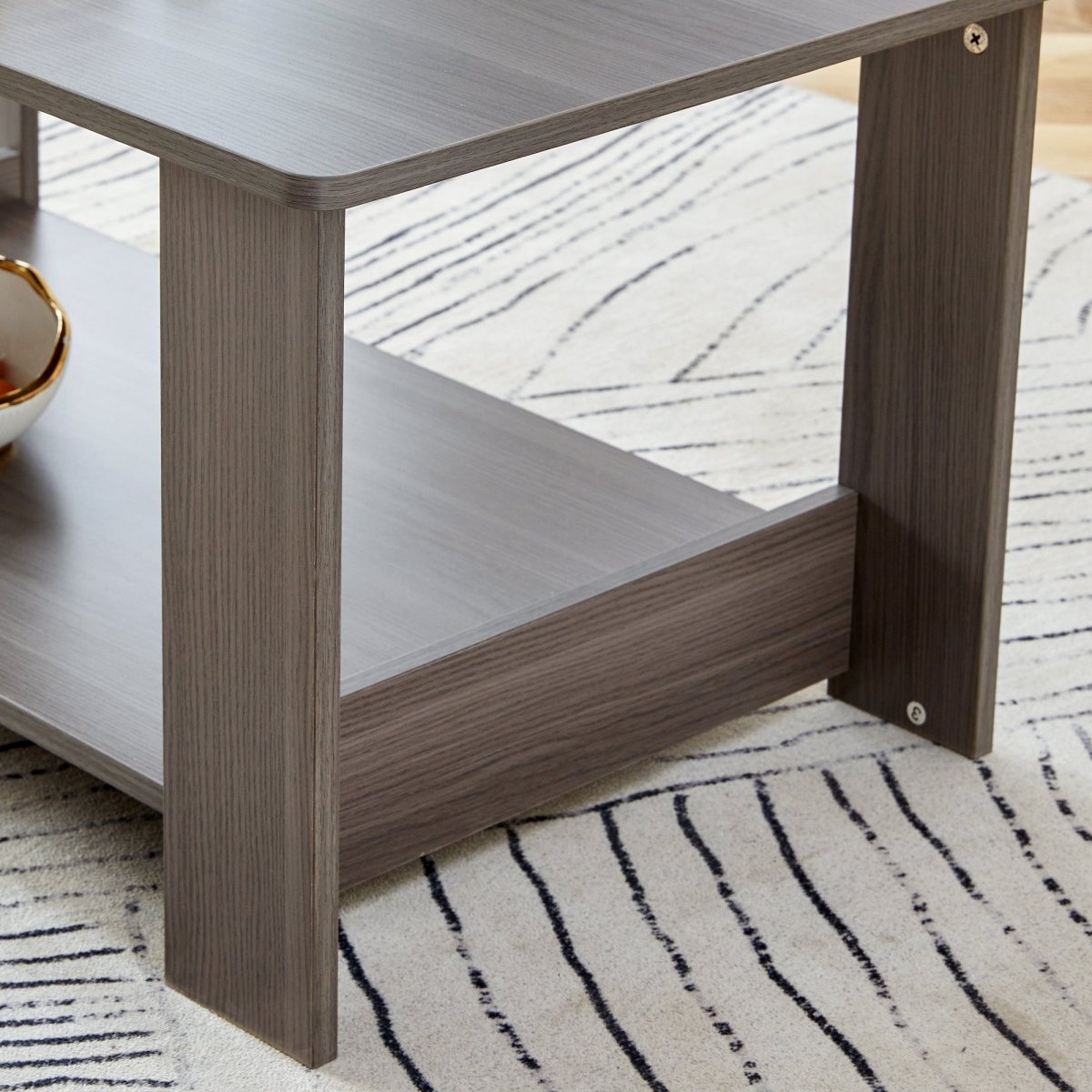 Gray Industrial Rectangular MDF Coffee Table - Coffee Table