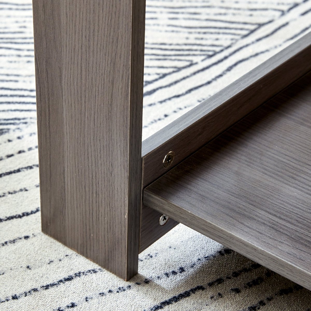 Gray Rectangular MDF Coffee Table – 43" - Coffee Table