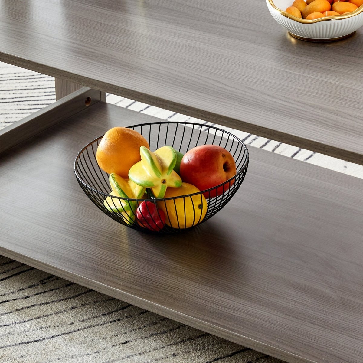 Gray Rectangular MDF Coffee Table – 43" - Coffee Table