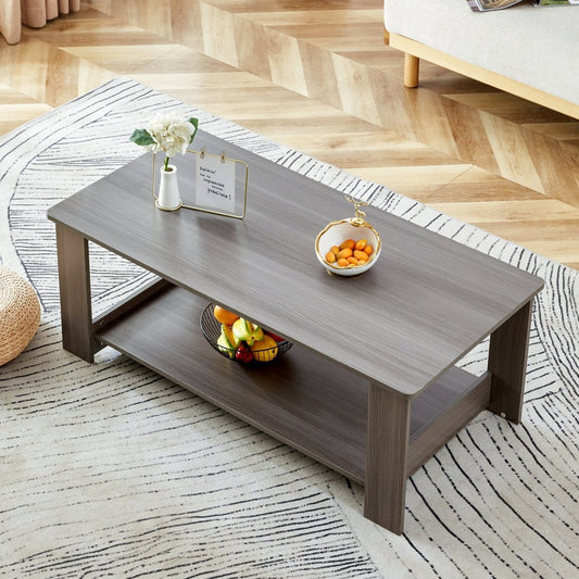 Gray Rectangular MDF Coffee Table – 43" - Coffee Table