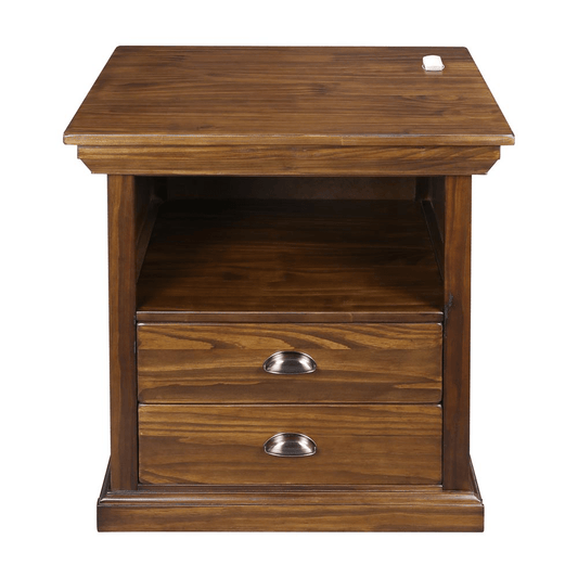 Lincoln Nightstand with Concealed Compartment | Concealment Furniture | Solid Wood Mocha Finish - 