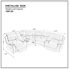 Luxury Grey Reclining Sofa – Faux Leather - 