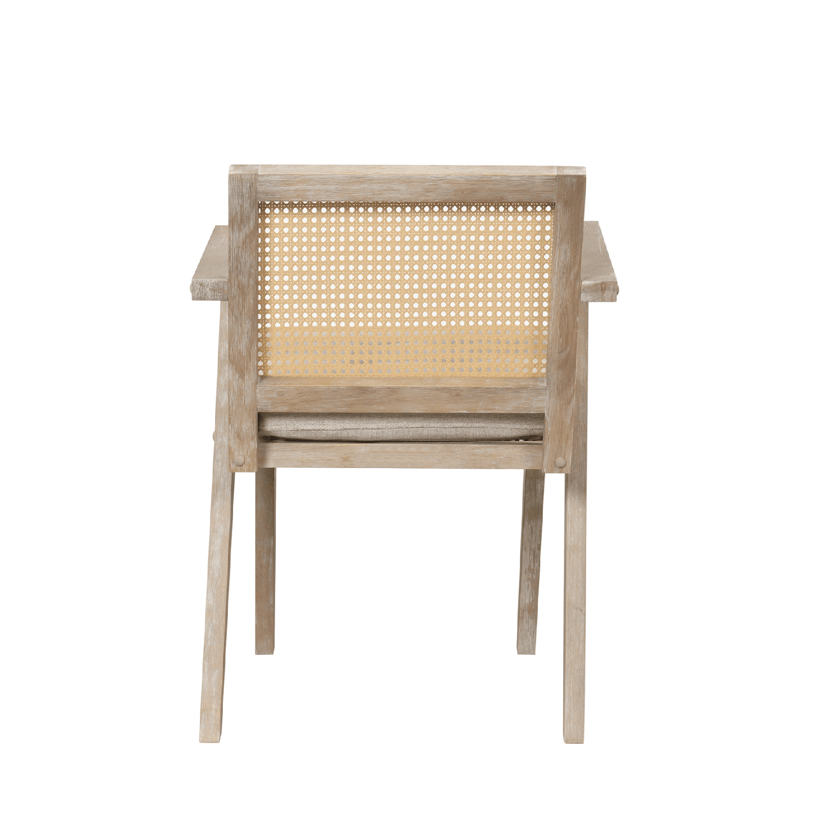 Mid - Century Accent Chair with Handwoven Rattan Backrest & Padded Linen Seat – Natural - AnelityAccent ChairWF308348AAM - 36067524