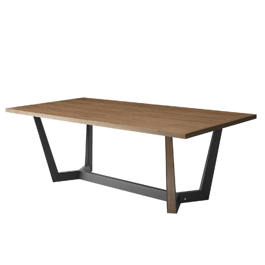 86.61" Mid-Century Modern Dining Table - Rectangular Walnut MDF Kitchen Table for Dining Room, Balcony, Cafe, Bar, and Conference Room - Seats 6-8
