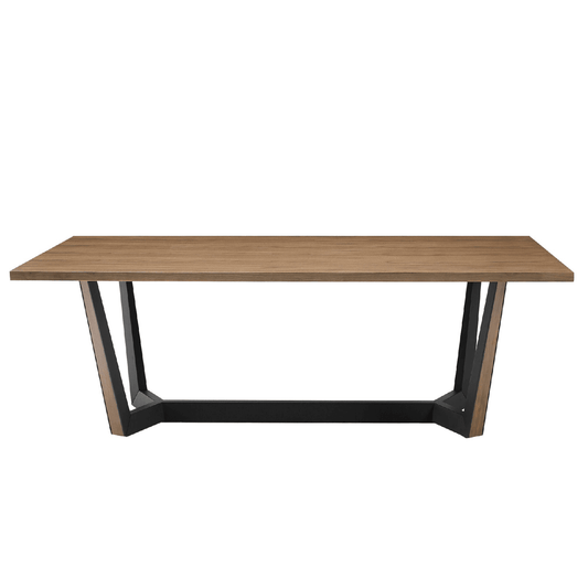 86.61" Mid-Century Modern Dining Table - Rectangular Walnut MDF Kitchen Table for Dining Room, Balcony, Cafe, Bar, and Conference Room - Seats 6-8