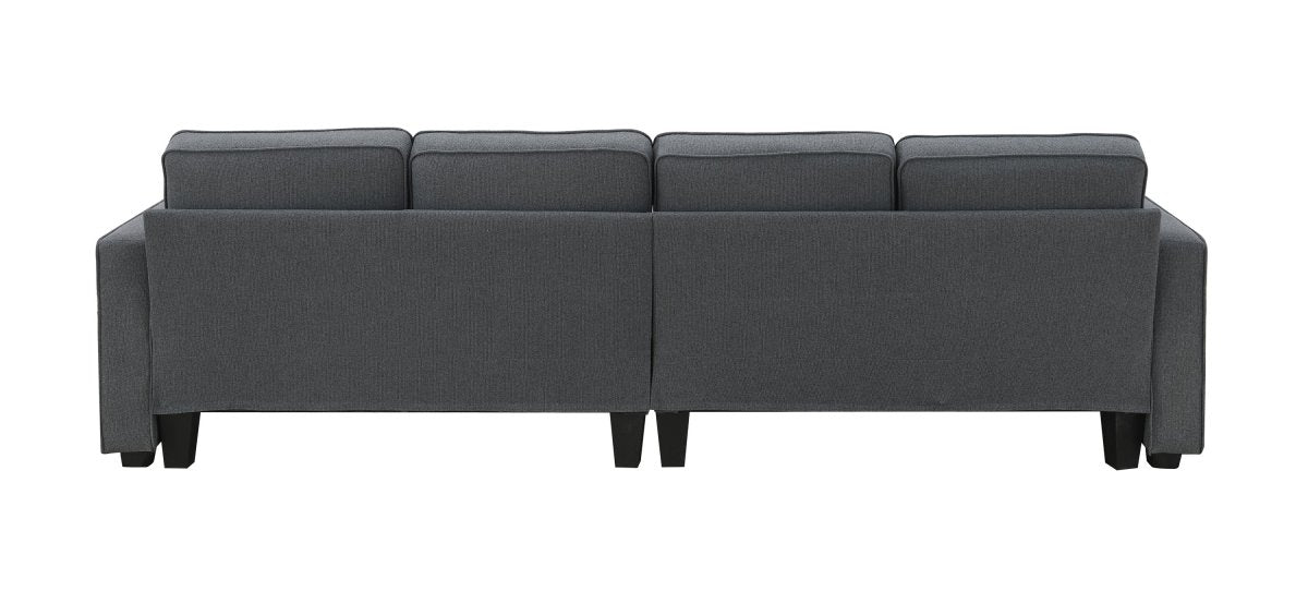 Modern 4 - Seat Sofa with Storage Pockets – Dark Gray - Sofa