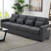 Modern 4 - Seat Sofa with Storage Pockets – Dark Gray - Sofa