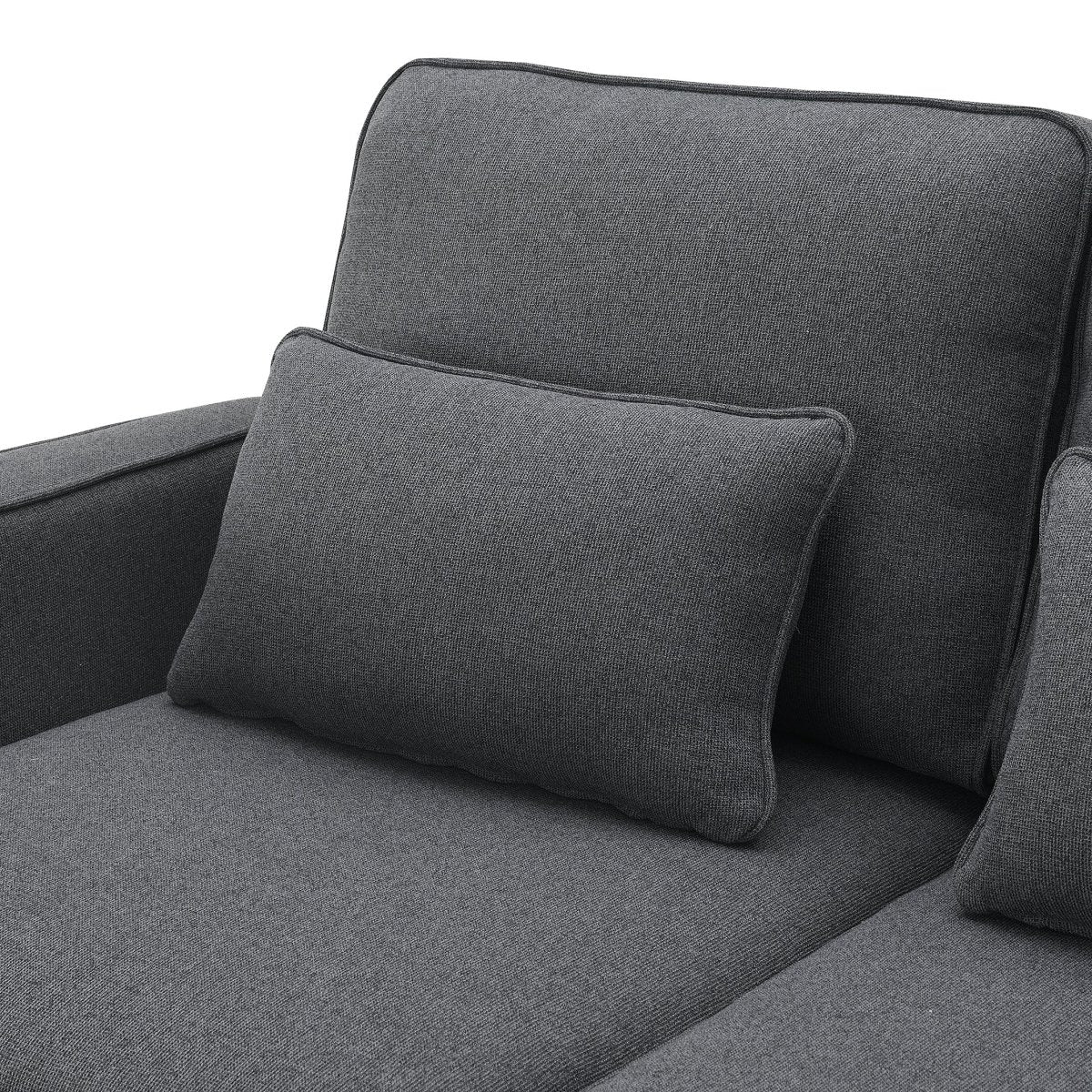Modern 4 - Seat Sofa with Storage Pockets – Dark Gray - Sofa