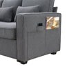 Modern 4 - Seat Sofa with Storage Pockets – Dark Gray - Sofa