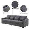 Modern 4 - Seat Sofa with Storage Pockets – Dark Gray - Sofa