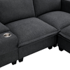 Modern Modular Cloud Sofa – 4 - Seat Sectional with USB & Cup Holder - 