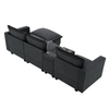 Modern Modular Cloud Sofa – 4 - Seat Sectional with USB & Cup Holder - 