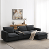 Modern Modular Cloud Sofa – 4 - Seat Sectional with USB & Cup Holder - 