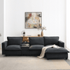 Modern Modular Cloud Sofa – 4 - Seat Sectional with USB & Cup Holder - 