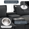 Modern Modular Cloud Sofa – 4 - Seat Sectional with USB & Cup Holder - 