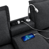 Modern Modular Cloud Sofa – 4 - Seat Sectional with USB & Cup Holder - 