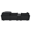 Modern Modular Cloud Sofa – 4 - Seat Sectional with USB & Cup Holder - 