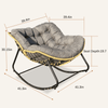 Modern Rattan Rocking Lounge Chair with Cotton Cushion - Rocking Chair
