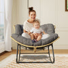 Modern Rattan Rocking Lounge Chair with Cotton Cushion - Rocking Chair