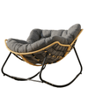 Modern Rattan Rocking Lounge Chair with Cotton Cushion - Rocking Chair