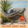 Modern Rattan Rocking Lounge Chair with Cotton Cushion - Rocking Chair