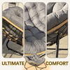 Modern Rattan Rocking Lounge Chair with Cotton Cushion - Rocking Chair