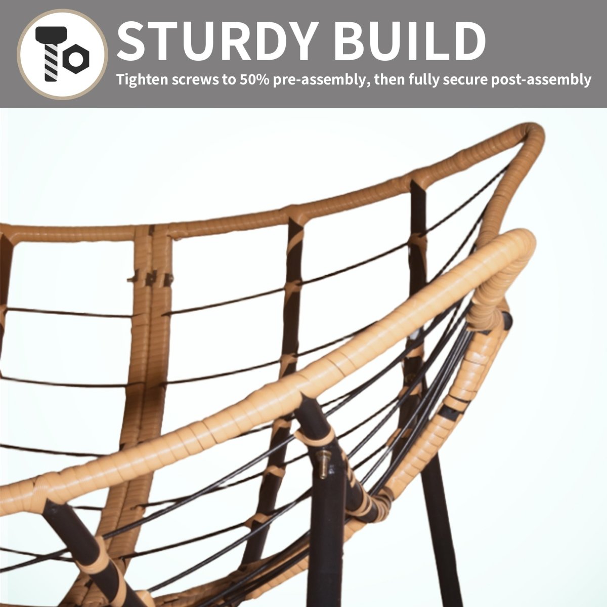 Modern Rattan Rocking Lounge Chair with Cotton Cushion - Rocking Chair