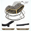Modern Rattan Rocking Lounge Chair with Cotton Cushion - Rocking Chair