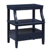 Newton Midnight Blue Storage Nightstand with Classic Black Hardware and Pull - Out Tray - 