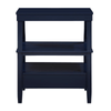 Newton Midnight Blue Storage Nightstand with Classic Black Hardware and Pull - Out Tray - 