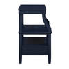 Newton Midnight Blue Storage Nightstand with Classic Black Hardware and Pull - Out Tray - 