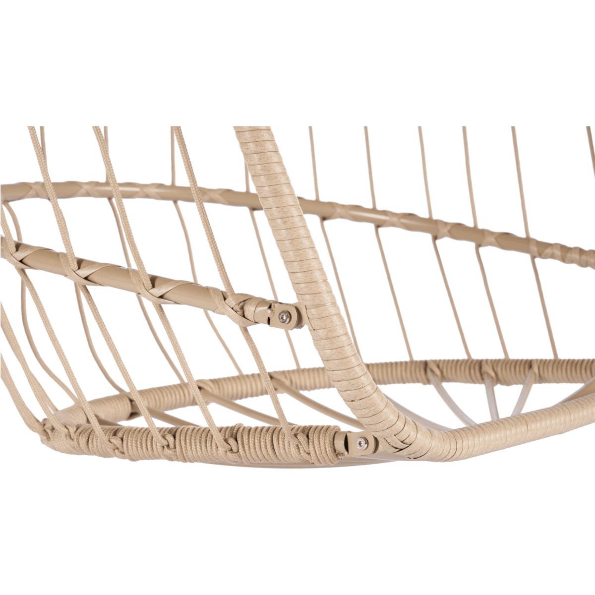 Outdoor Rattan Hanging Swing Chair with Red Cushions - Hanging Chair