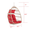 Outdoor Rattan Hanging Swing Chair with Red Cushions - Hanging Chair