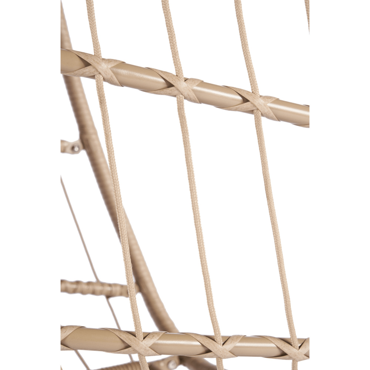 Outdoor Rattan Hanging Swing Chair with Red Cushions - Hanging Chair