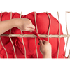 Outdoor Rattan Hanging Swing Chair with Red Cushions - Hanging Chair