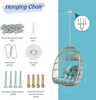 Outdoor Rattan Hanging Swing Chair with Red Cushions - Hanging Chair