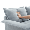 Oversized Luxury L - Shaped Sectional Sofa – 4 - Seater with Bentwood Armrests & Convertible Ottoman - 