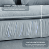 Oversized Luxury L - Shaped Sectional Sofa – 4 - Seater with Bentwood Armrests & Convertible Ottoman - 