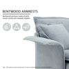 Oversized Luxury L - Shaped Sectional Sofa – 4 - Seater with Bentwood Armrests & Convertible Ottoman - 