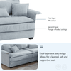 Oversized Luxury L - Shaped Sectional Sofa – 4 - Seater with Bentwood Armrests & Convertible Ottoman - 