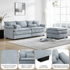 Oversized Luxury L - Shaped Sectional Sofa – 4 - Seater with Bentwood Armrests & Convertible Ottoman - 
