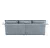 Oversized Luxury L - Shaped Sectional Sofa – 4 - Seater with Bentwood Armrests & Convertible Ottoman - 