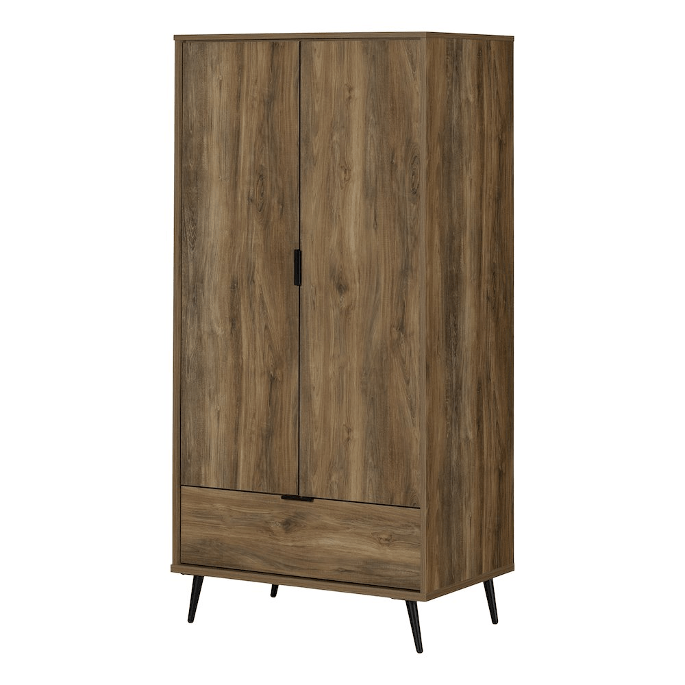 Oxford Wardrobe Armoire, Natural Mango – Stylish Vertical Storage with Wardrobe Rod and Large Drawer - AnelityBG3800741 - 36154252066311110210