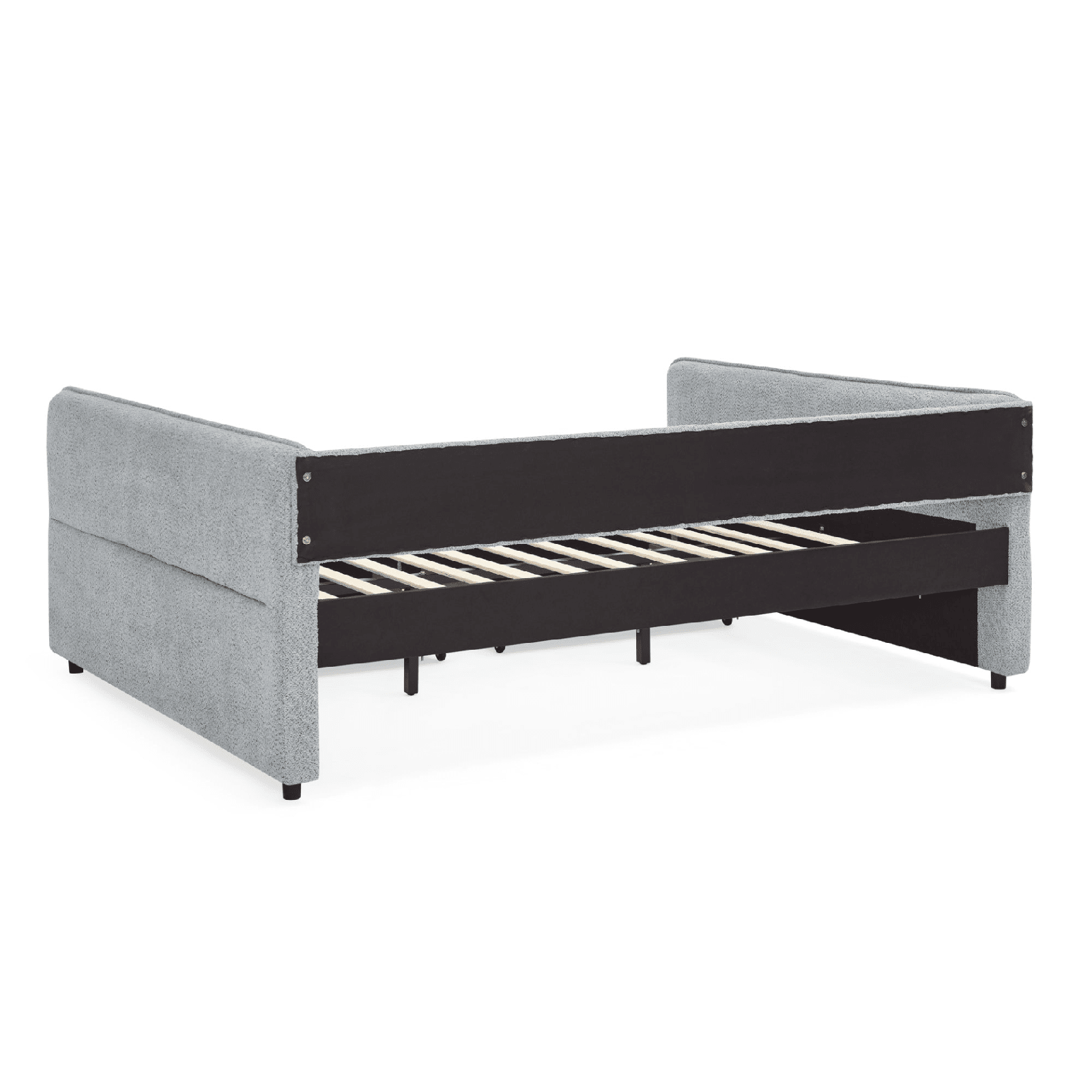 Queen Size Upholstered Tufted Daybed with Trundle & Storage Drawers – Grey Boucle Fabric - AnelityDaybed with TrundleW1413S00073 - 36061507