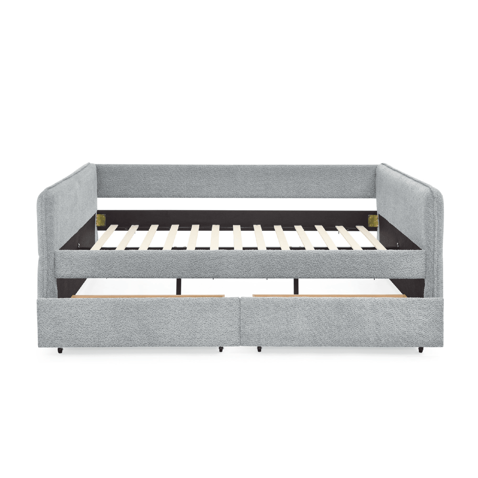 Queen Size Upholstered Tufted Daybed with Trundle & Storage Drawers – Grey Boucle Fabric - AnelityDaybed with TrundleW1413S00073 - 36061507