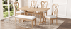 Retro 6 - Piece Trestle Dining Table Set with Upholstered Chairs & Bench – Natural Wood - AnelityDining Table SetSP000052AAA - 36067522